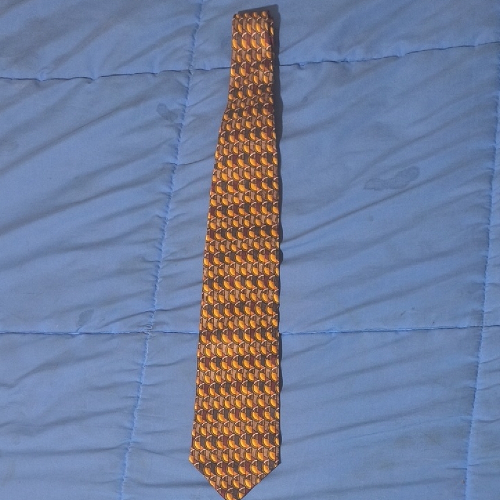 J. Garcia Vibrant Orange Geometric Tie